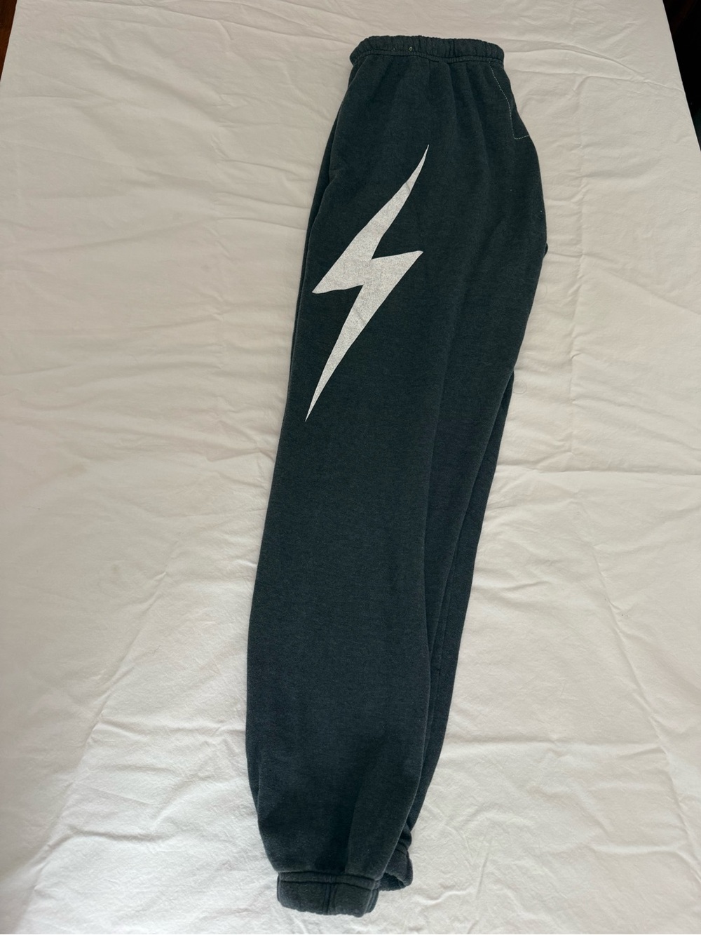 Aviator Nation Bolt (lightning bolt) sweatpants in charcoal/dark gray, size M.